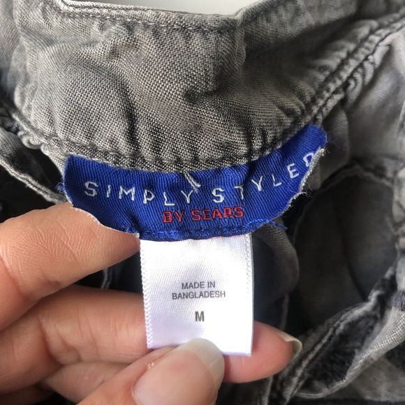 Simply Styled by Sears Womens Medium Long Sleeve Dark Grey Shirt With Tassels - Picture 4 of 10